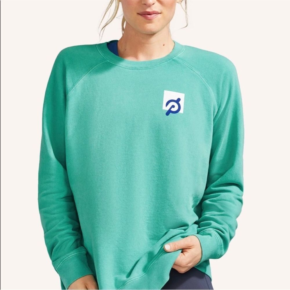 Peloton Teal Crewneck Sweatshirt with Navy Logo